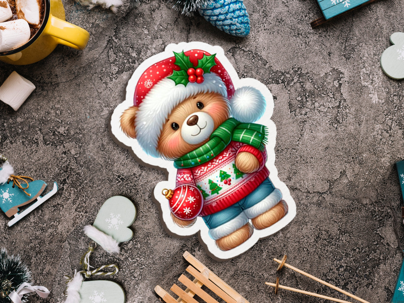 Magnes z Mikołajem - drobiazg świąteczny do szkoły i przedszkola