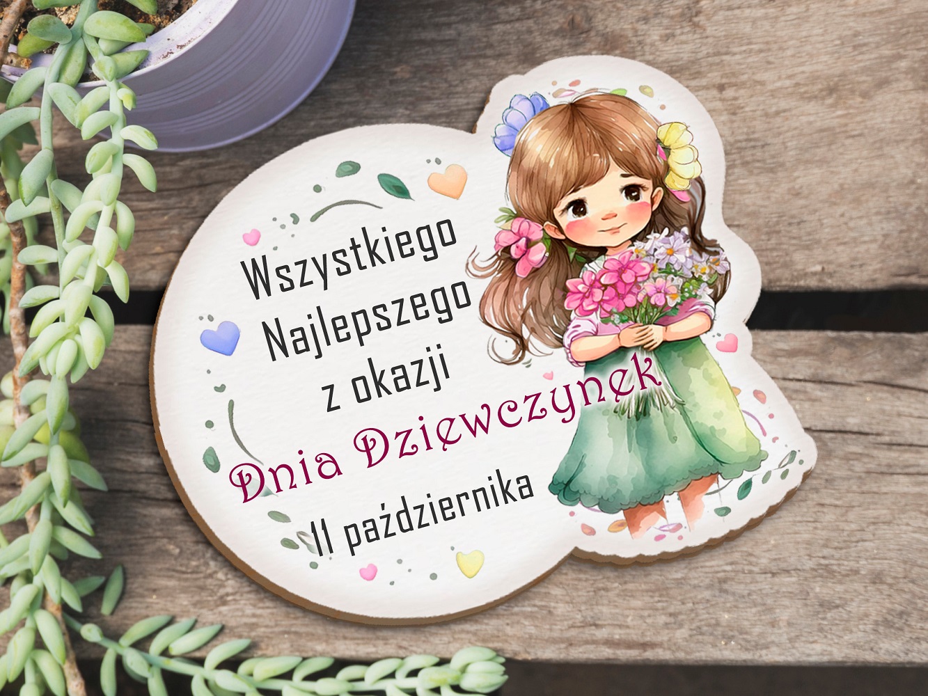 Magnes na Dzień Dziewczynek - prezent do szkoły lub przedszkola