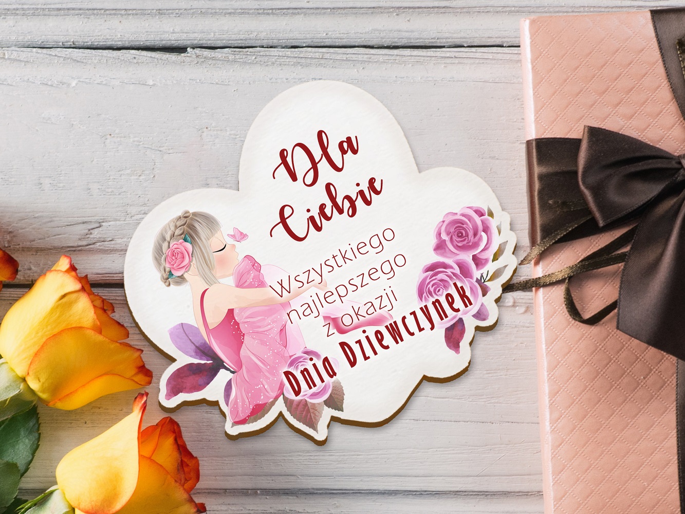 Upominek na Dzień Dziewczynki - magnes do przedszkola i szkoły