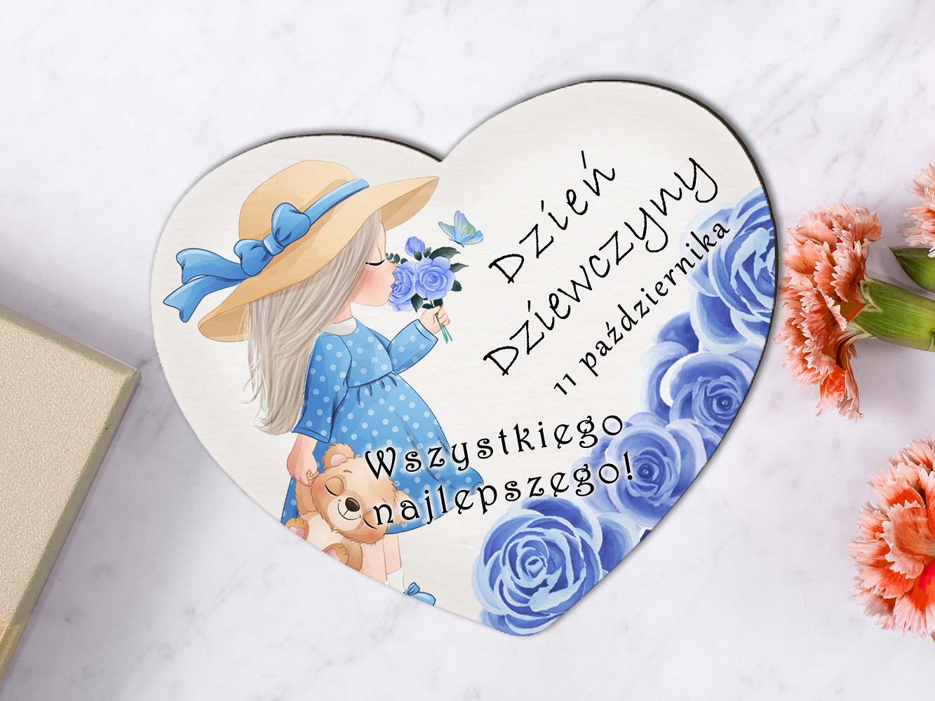 Prezent z magnesem dla dziewczynek na Dzień Dziewczyny - serce