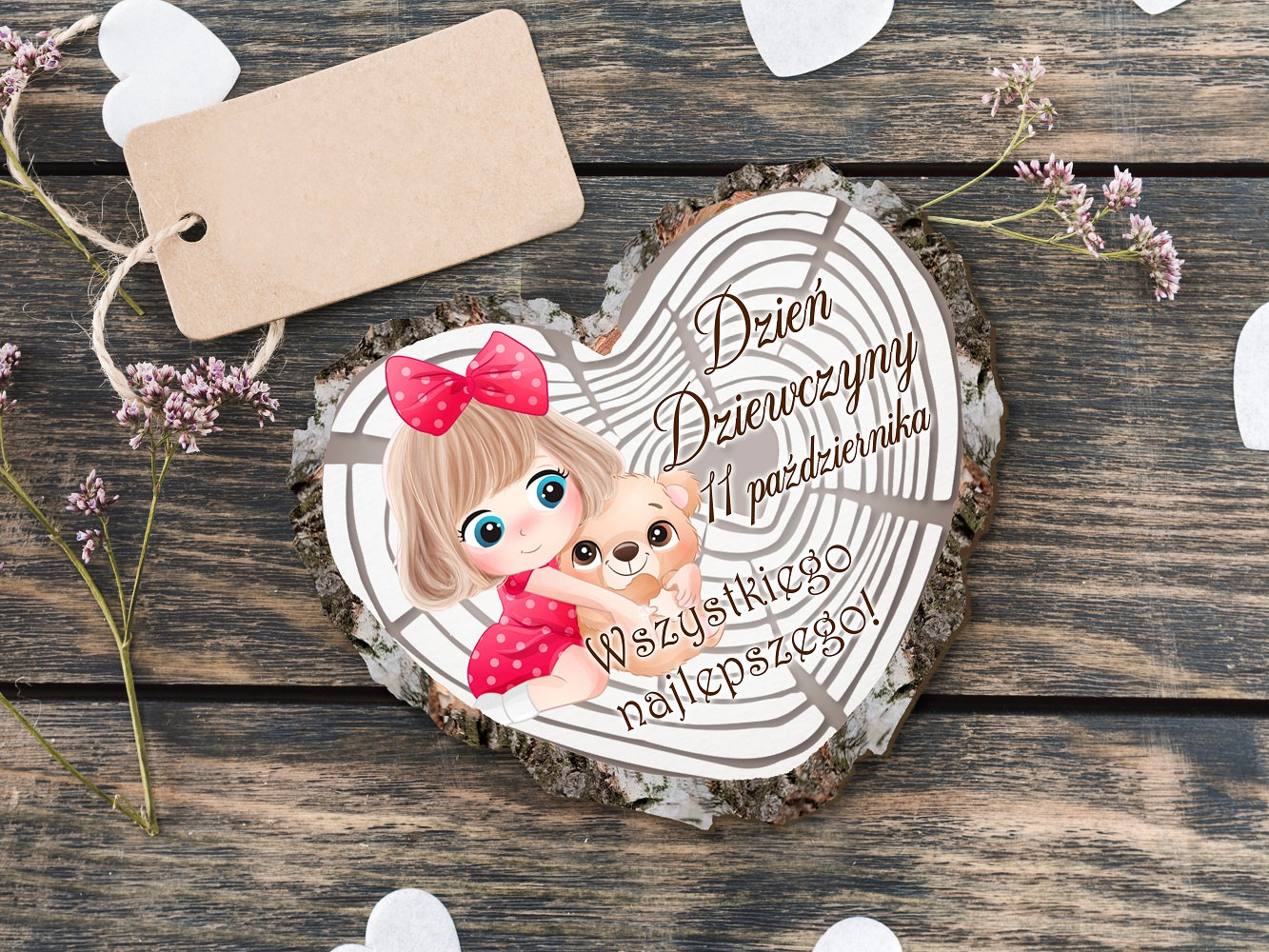 Magnes na Dzień Dziewczynki - serduszko upominek do przedszkola