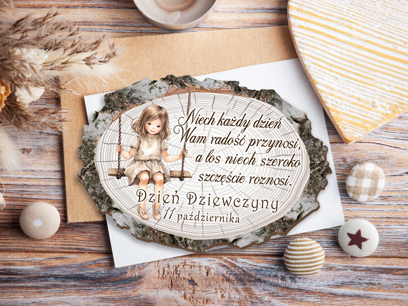 Prezent na Dzień Dziewczyny - magnes z życzeniami dla koleżanek z klasy