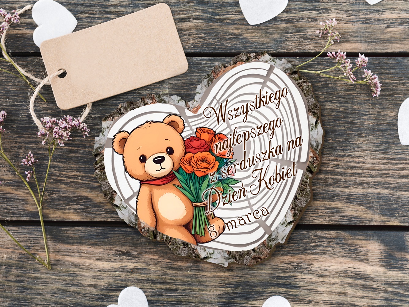 Magnes na Dzień Kobiet - serduszko dla koleżanki do szkoły lub pracy