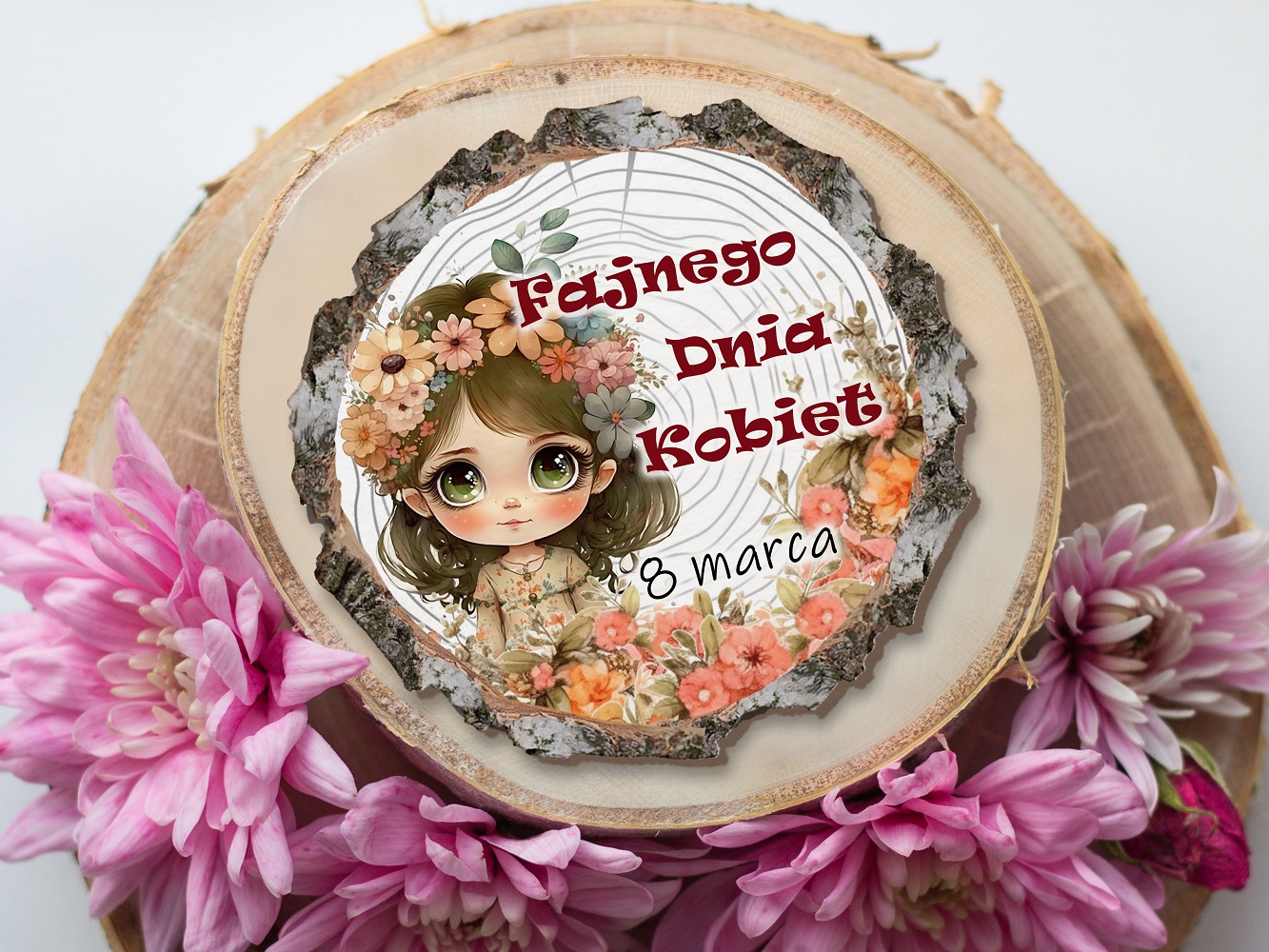 Pamiątka na Dzień Kobiet - magnes do przedszkola lub szkoły