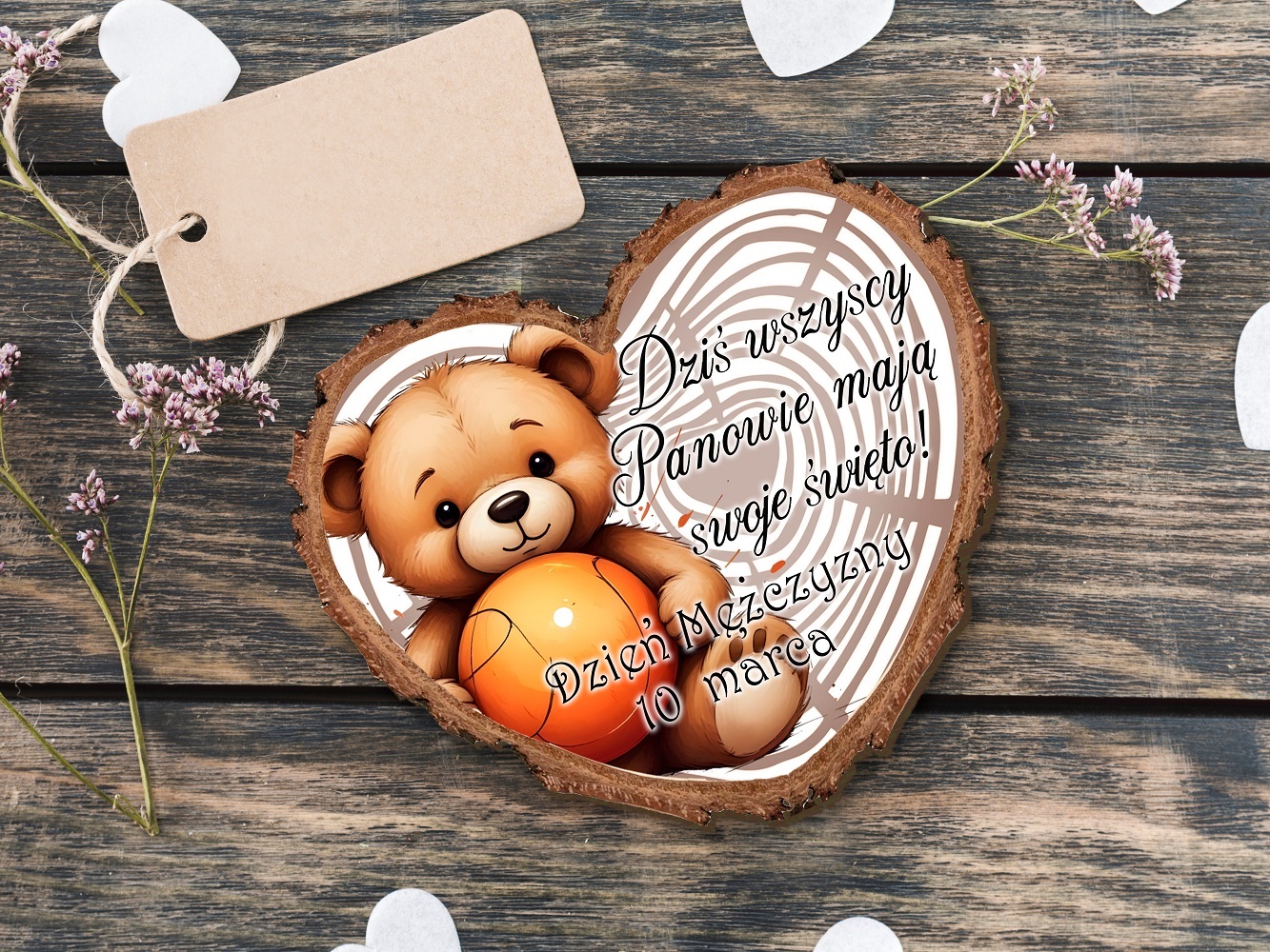 Magnes na Dzień Mężczyzny - prezent serce do szkoły lub przedszkola