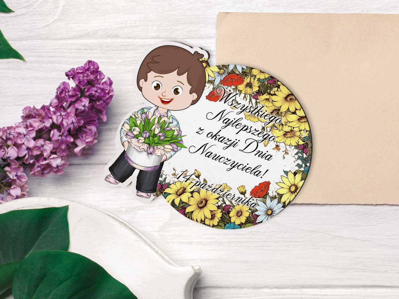 Upominek na Dzień Nauczyciela magnes na lodówkę dla wychowawcy