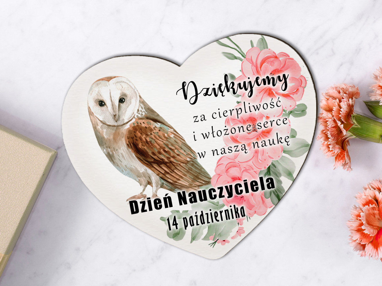 Dzień Nauczyciela - pamiątka serduszko z magnesem od klasy