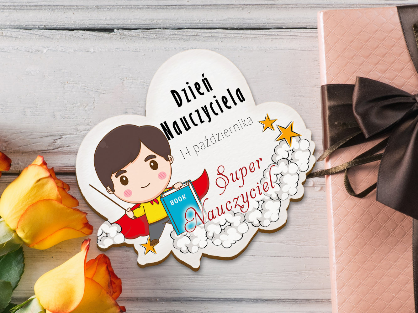 Magnes na lodówkę dla nauczyciela na Dzień Edukacji Narodowej