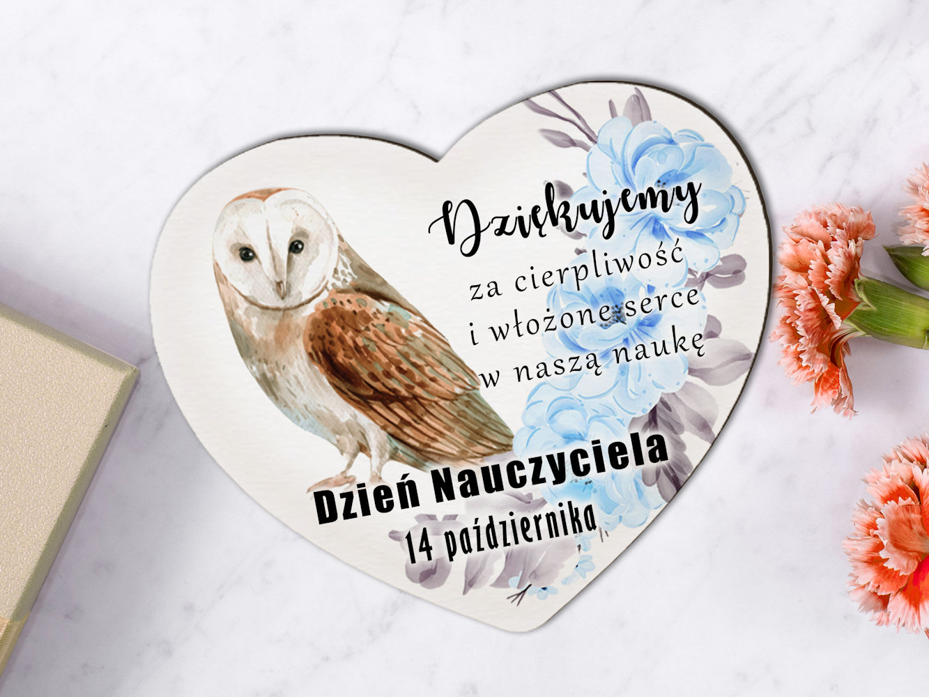 Serduszko z magnesem na Dzień Nauczyciela - upominek od klasy