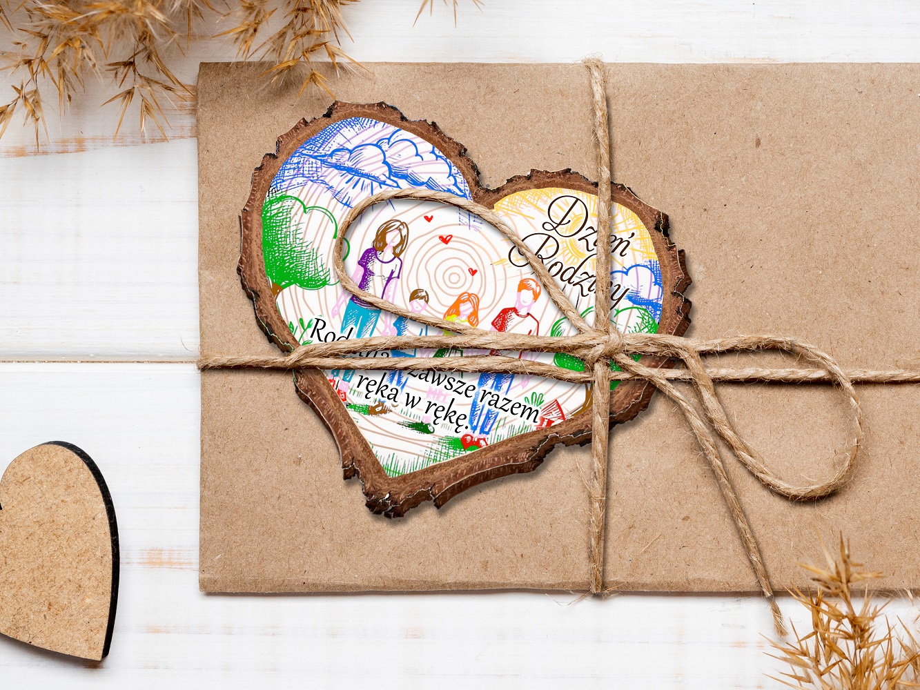 Upominek na Dzień Rodziny - magnes serce pamiątka dla mamy i taty
