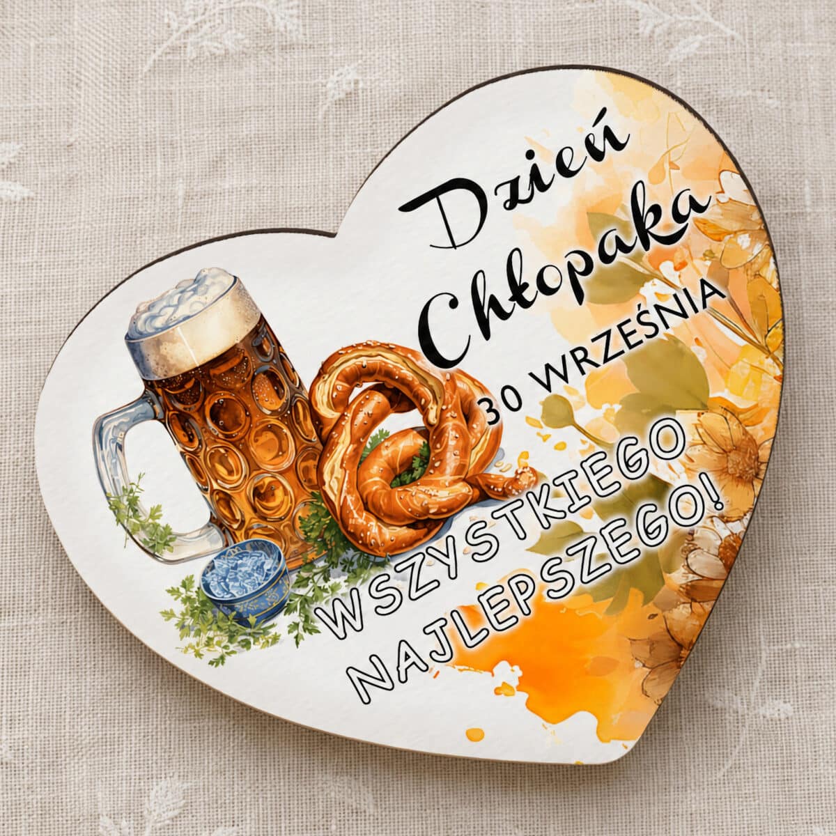 Śmieszny upominek na Dzień Chłopaka z motywem kufla i precli